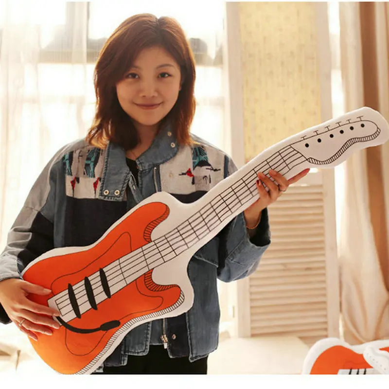 Drop Shipping Creative Guitar Plush Toys Home Decorate Doll Soft Pillow Cushion Birthday Gift