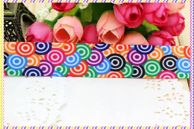 DHK 7/8'' 5yards sugar printed grosgrain ribbon headwear hair bow diy party decoration OEM Wholesale 22mm C879