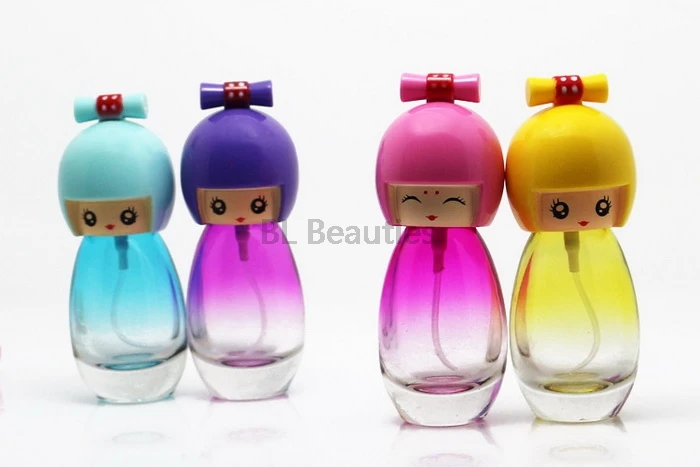 20ml Cute Doll Frosted Perfume Bottle Glass Essential Oil Bottle Spray Bottles Packing Refillable Cosmetic Containers 100pcs/lot