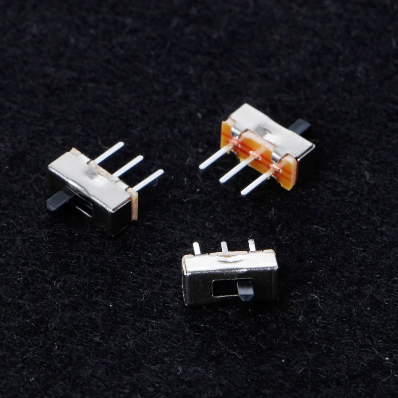 10 шт./компл., 2-позиционное вкл./выкл., SPDT 1P2T, 3-контактная панель PCB, Мини Вертикальный скользящий переключатель SS12D00G3