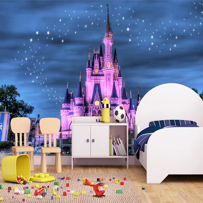 Custom 3D Photo Wallpaper For Kids' Room Sofa Backdrop Wall Papers 3 D Cartoon Castle Starry Sky Home Decor Papel De Parede Sala