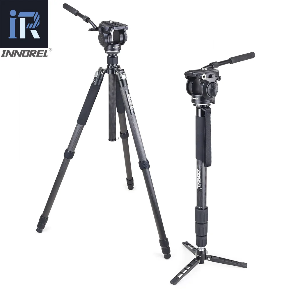 H70 Video Tripod head Fluid monopod Head Hydraulic Damping for DSLR camera Bird Watching 8kg load Portable 2 sections handle