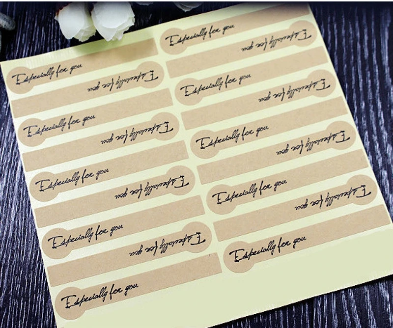 180Pcs Especially For You Lollipop Shaped Handmade Cake Packaging Sealing Label Kraft Sticker Baking DIY Gift Box Stickers M1267