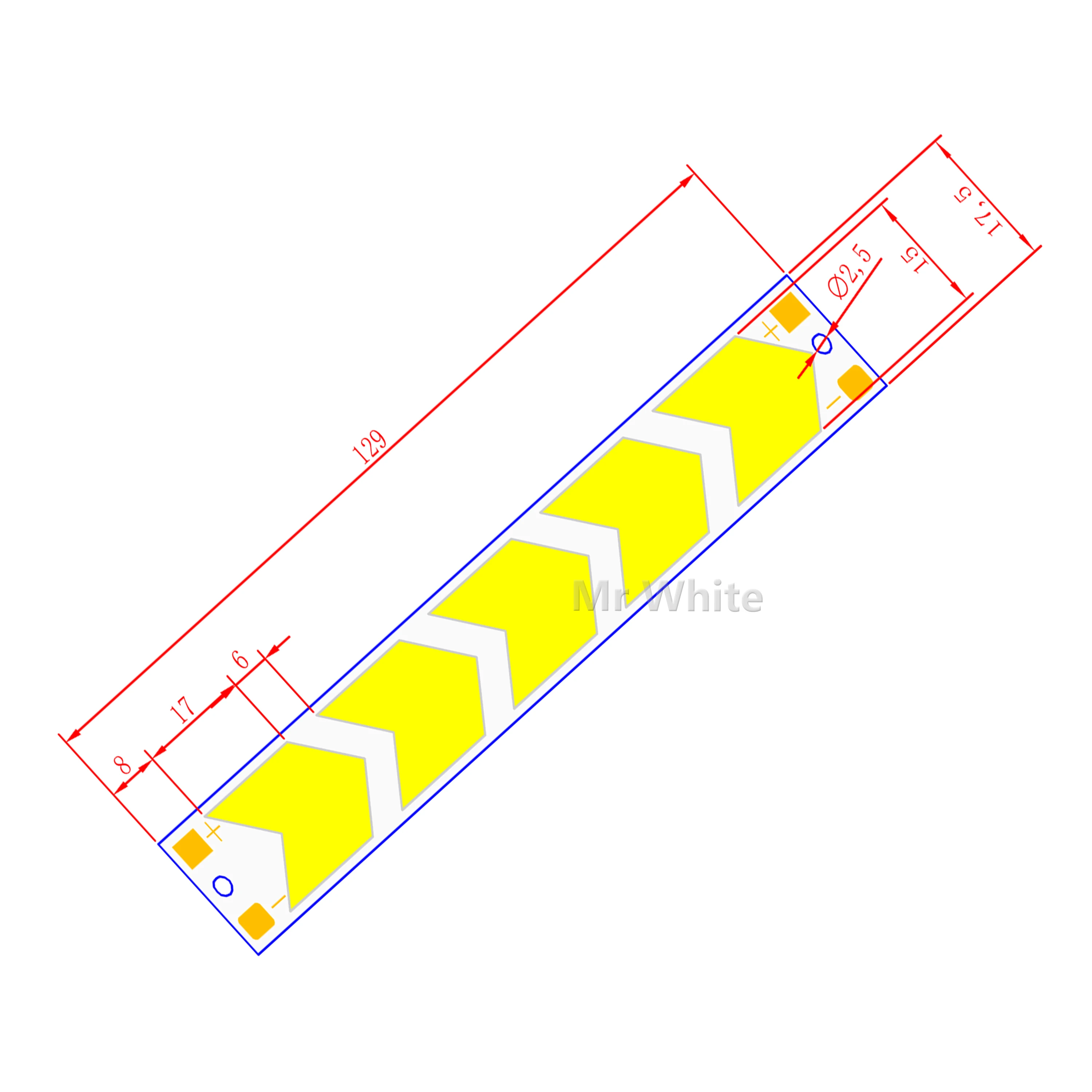 Imagem -02 - Venda Fábrica 12v dc Seta Forma Tira Cob Levou Fonte de Luz para a Luz de Circulação Diurna Cob Levou Chip Tira Bulbo Tubles