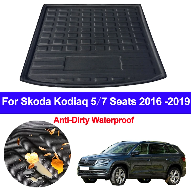 

For Skoda Kodiaq 5 Seaters 7 Seats 2016 2017 2018 2019 Car Auto Rear Trunk Mat Cargo Tray Boot Liner Carpet Protector Floor Mats