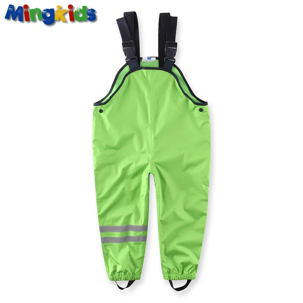 Hot sale! Rain snow bib pants overall rainwear  outdoors kids high quality 4-5 years old