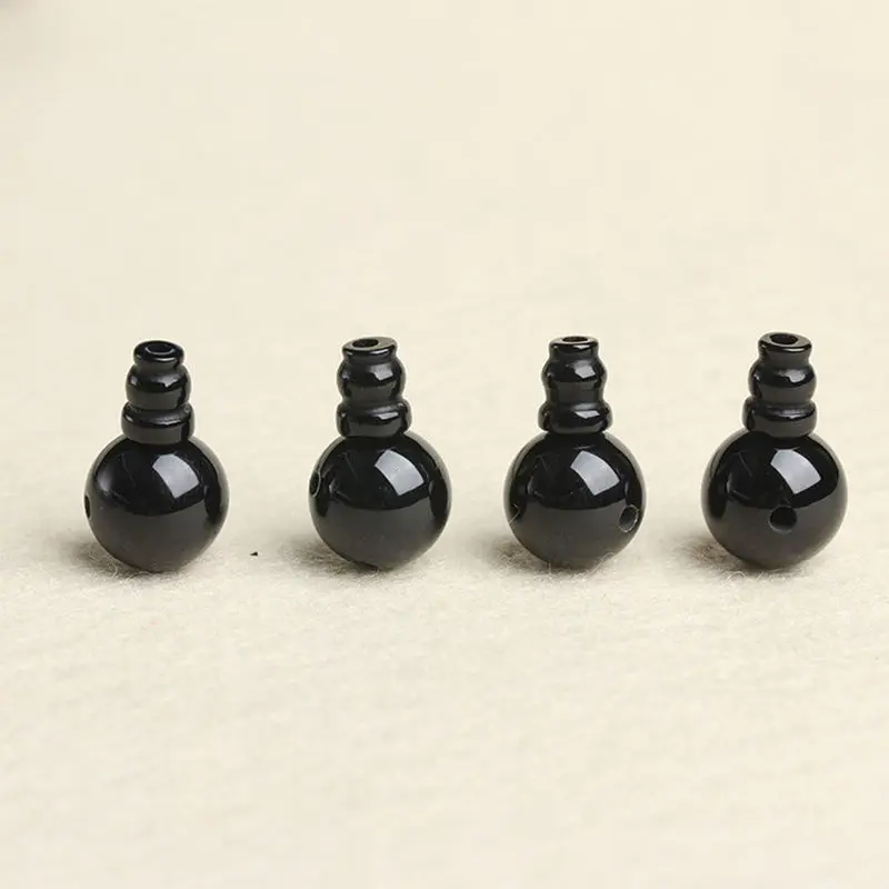 8mm Natural Black Agates Guru Beads Three-ways Connection Beads for Prayer Rosary TSB0337