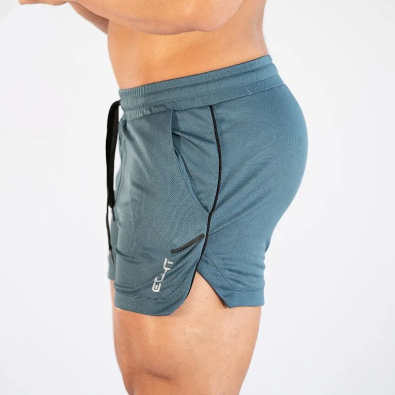 GITF pantalones cortos de entrenamiento de gimnasio para hombre, ropa deportiva informal, Fitness, correr, rejilla, pantalones cortos de compresión