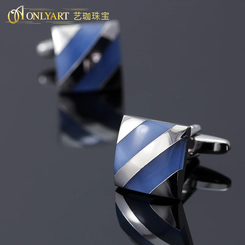 

Classic Square Cuff Link Men Accessories Rhodium Plated Blue Lapis Stone Button Shirt Cufflink for Gift Jewelry