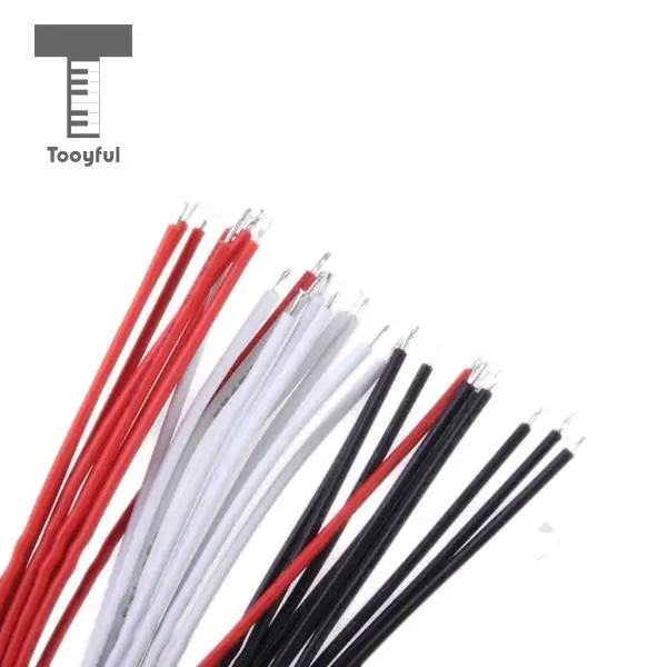 Tooyful High Quality 30Pcs Red Black White 21cm Hookup Wire Pickup Wire Lead Cable for Electric Bass Guitar Musical Accessory