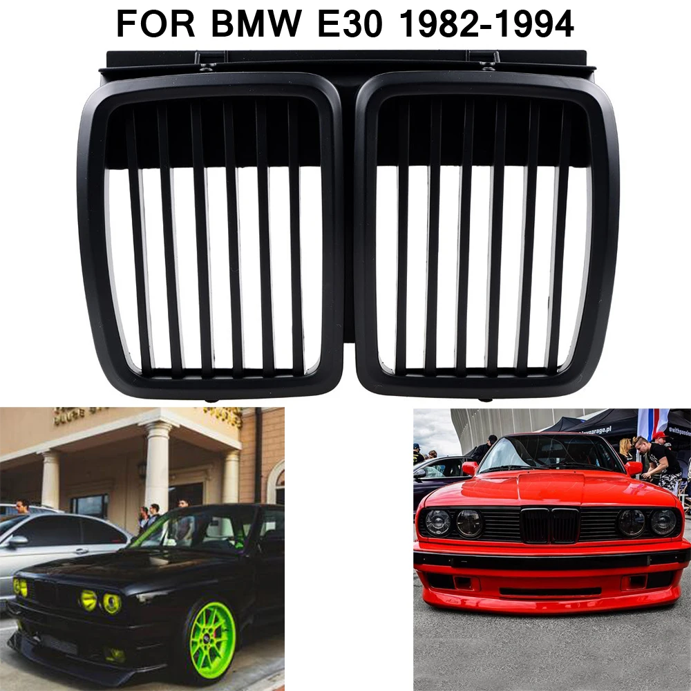 Matte black Front Hood Kidney Grille For BMW 1983-1994 E30 FOR E30 325i 325is 325iX 325 325e 325es 318i 320i M3