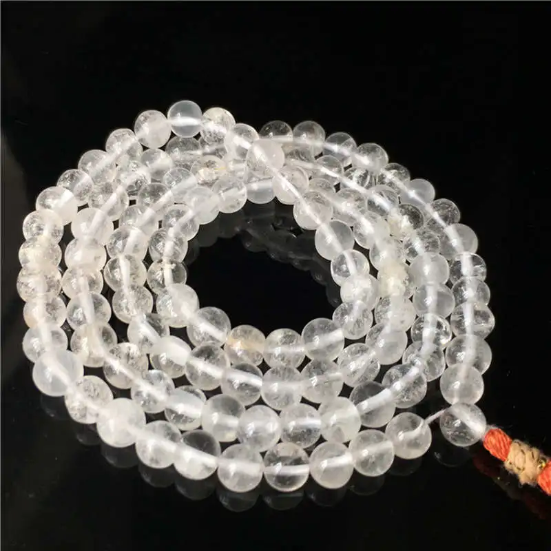 BRO628 Natural Rock Crystal 108 Prayer Beads Mala Zen Necklace 6mm 8mm 10mm 12mm Tibetan Rosary Malas