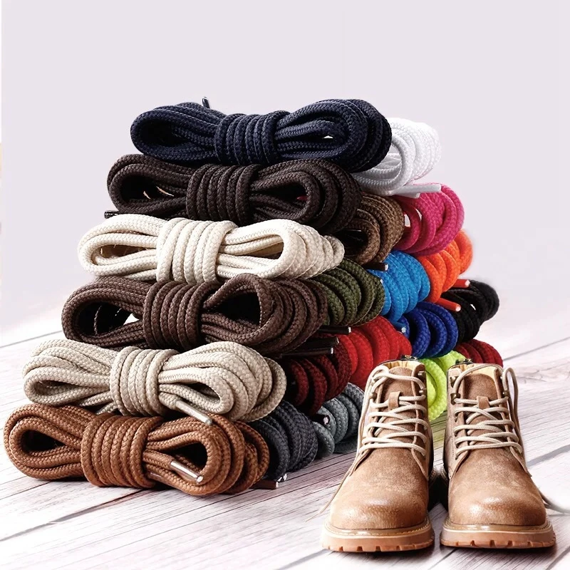 1Pair 21 Color Round Shoelaces Polyester Solid Classic Shoe laces Boots Sneakers Shoelace strings 90cm 120cm 150cm length