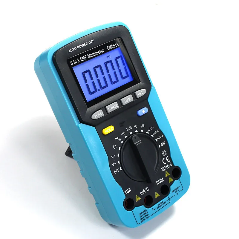 New Original High Quality Multi-Function Multimeter EMF Digital Tester 3 In 1 EMF Multimeter With Backlight LCD Display Tester