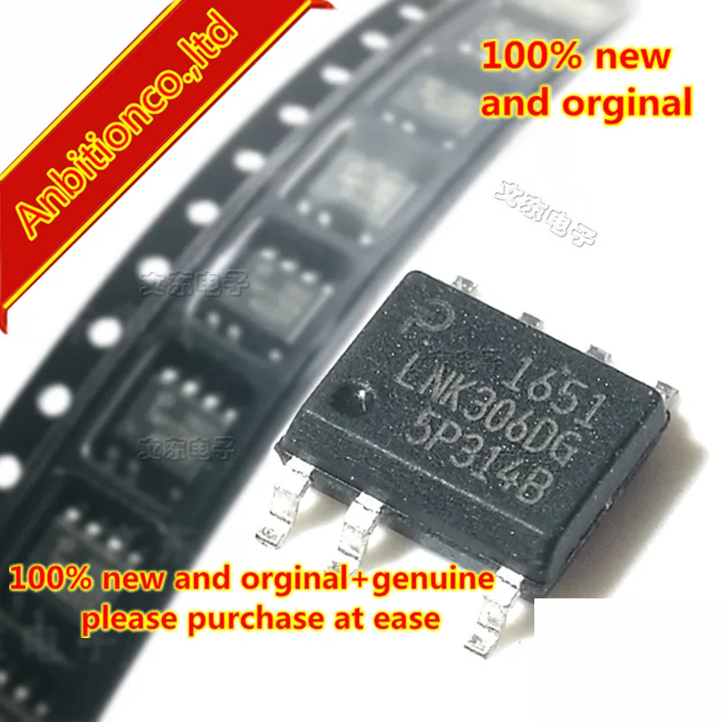 10pcs 100% new and orginal LNK306DG LinkSwitch-TN Family Lowest Component Count, Energy-Effi cient Off-Line Switcher IC in stock