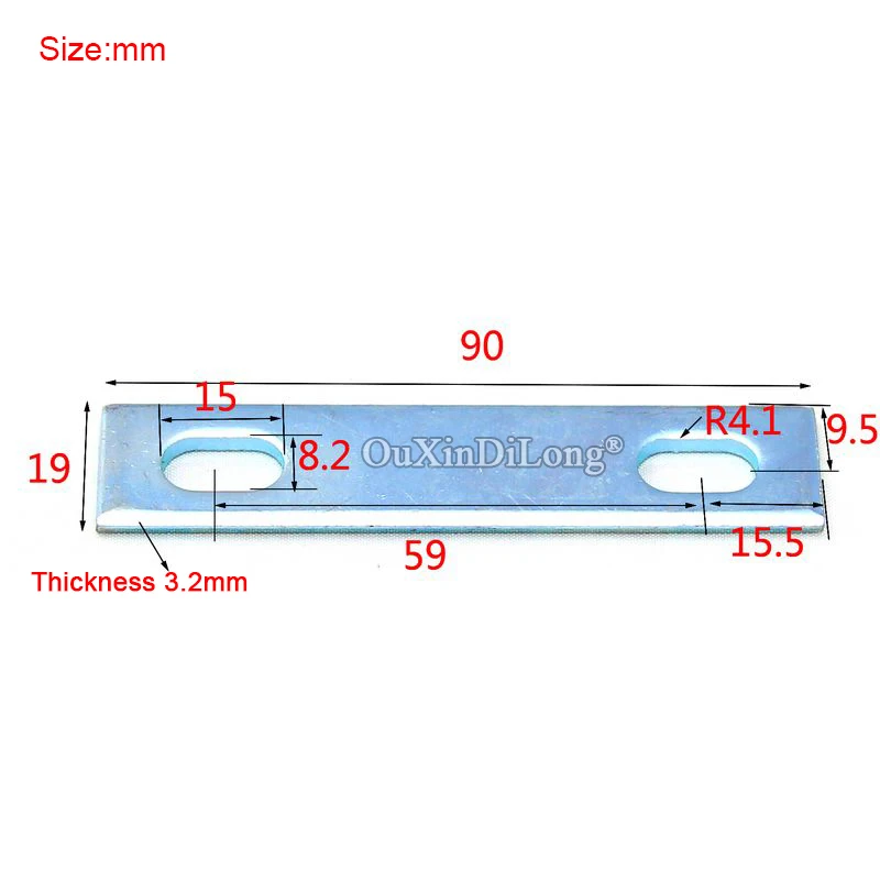 NEW 50PCS Thicken Metal Straight Flat Corner Braces 3.2x90x19 Furniture Splicing Fittings Board Frame Shelf Support Connectors