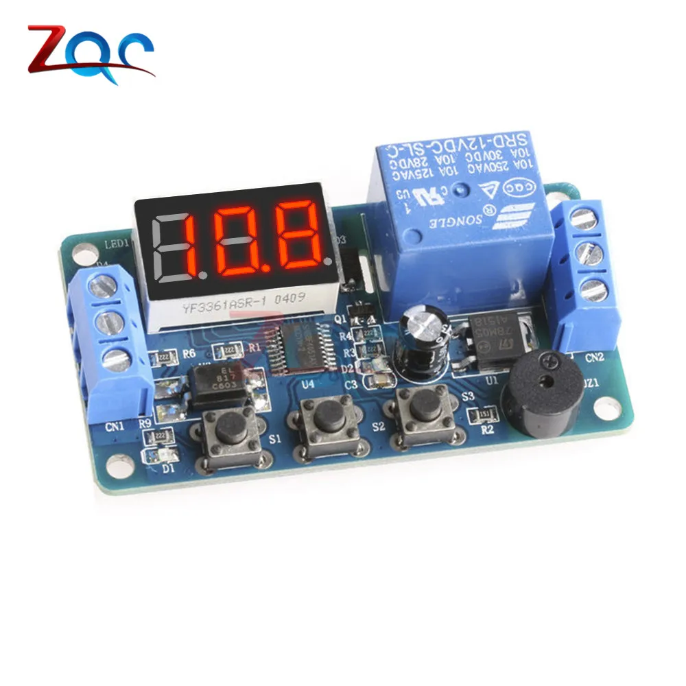 DC 5V/12V LED Digital Display Home Automation Delay Relay Trigger Time Circuit Timer Control Cycle Adjustable Switch Module