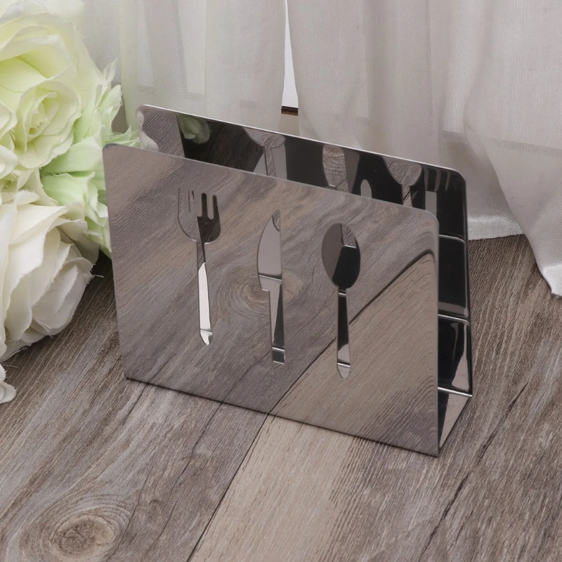 Hollow-Out Stainless Steel Napkin Rack Box Serviette Holder Organizer Tissue Dispenser Storage Case Table Decoration Home Party