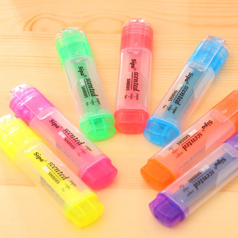 7 colors Sipa Cute Korean type with candy color fluorescent Highlighter Pen Water color Marker Pen for Paint Draw School Supply