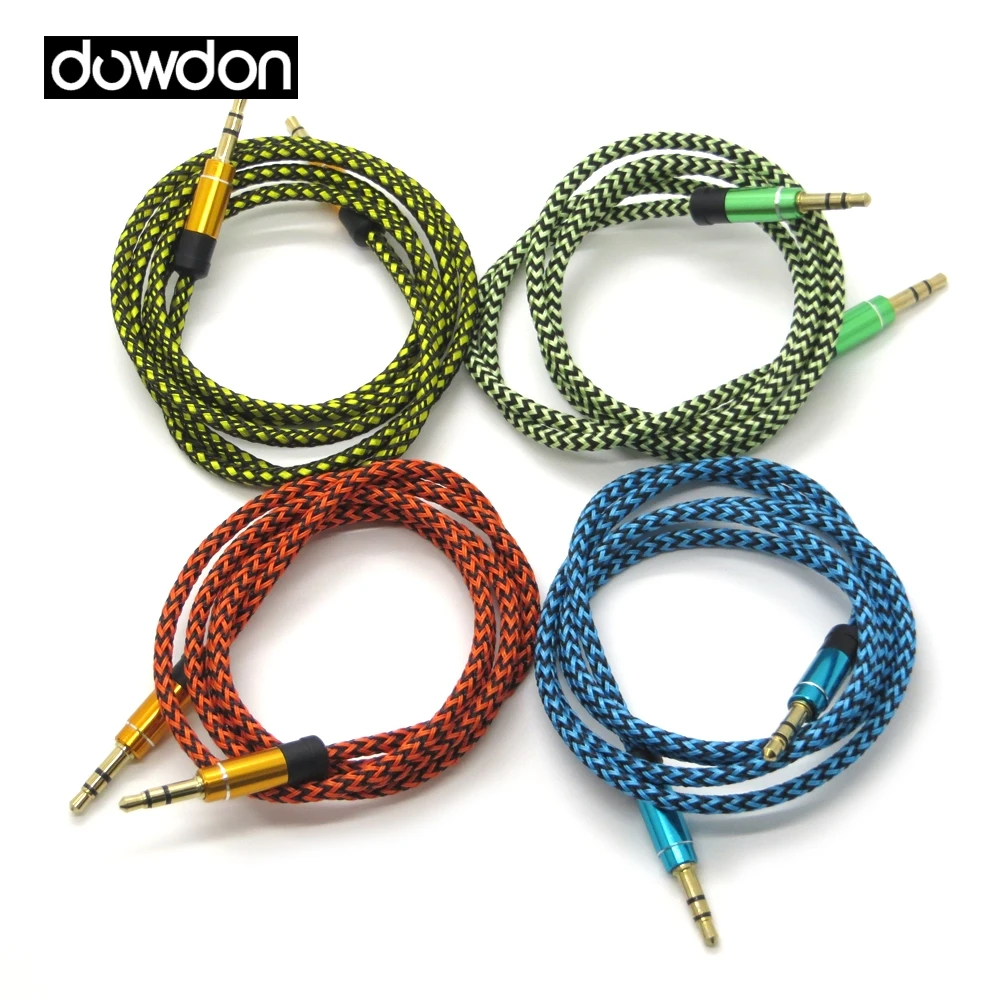 9 Colors 100CM Aux Auido Cable Fabric Braided 3.5MM Extension Cable