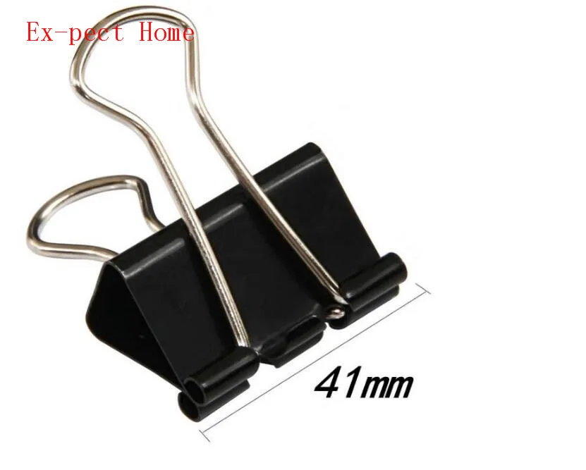 1600 pcs 41 mm office supplies tight black colored binder clip anti - tailed swallowtail clamp clip test