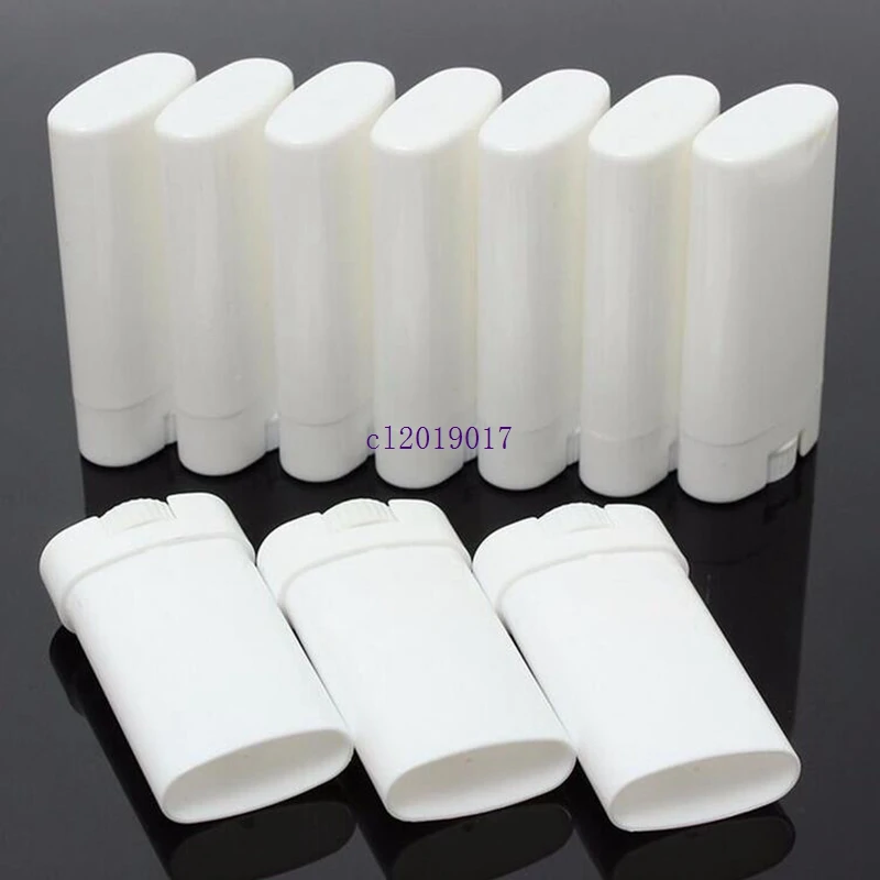 

5000pcs 15ml Plastic Empty Oval Lip Balm Tubes Deodorant Containers Clear White Lipstick Fashion Cool Lip Tubes#1312