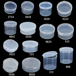 10pcs Round Clear Plastic Containers Beads Crafts Jewelry Display Storage Boxes Case