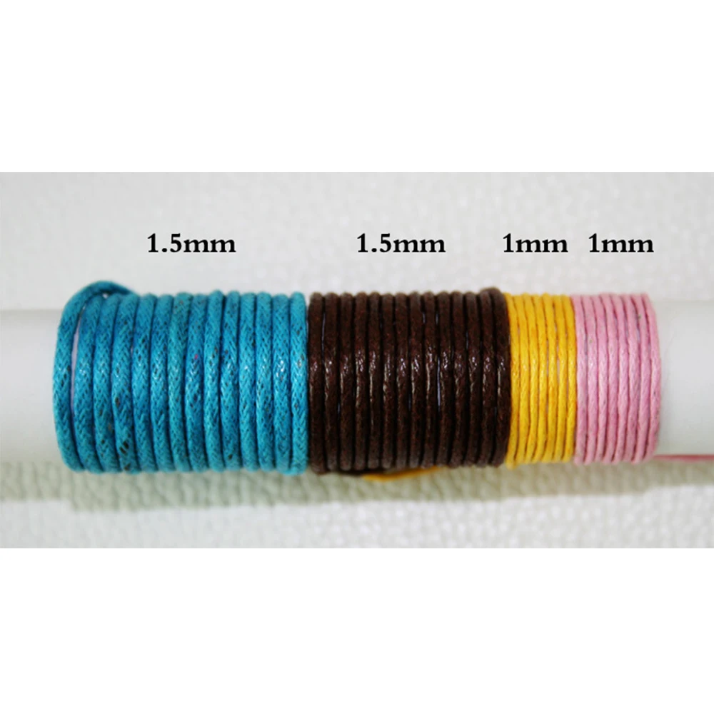 Hot Fashion Cotton Waxed Cord 60m/lot Black 1mm Cord String Wire Thread Jewelry Findings for DIY Choker Necklace Charms Bracelet