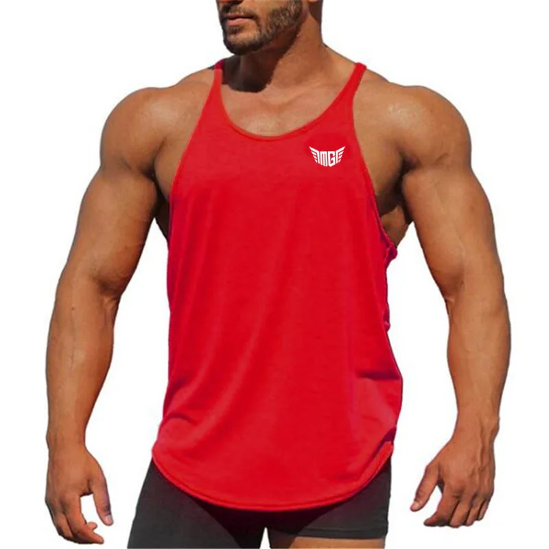 New fitness clothing gyms stringer tank tops men canotta bodybuilding shirt sleeveless vest 100% cotton Sportwear tanktop