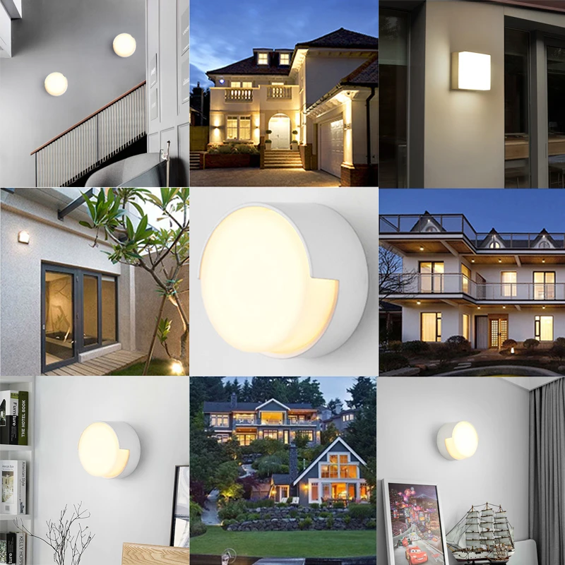 Luz LED de pared impermeable para exteriores, candelabro de pared para porche, jardín, balcón, patio, terraza, decoración, lámpara IP65, 5W