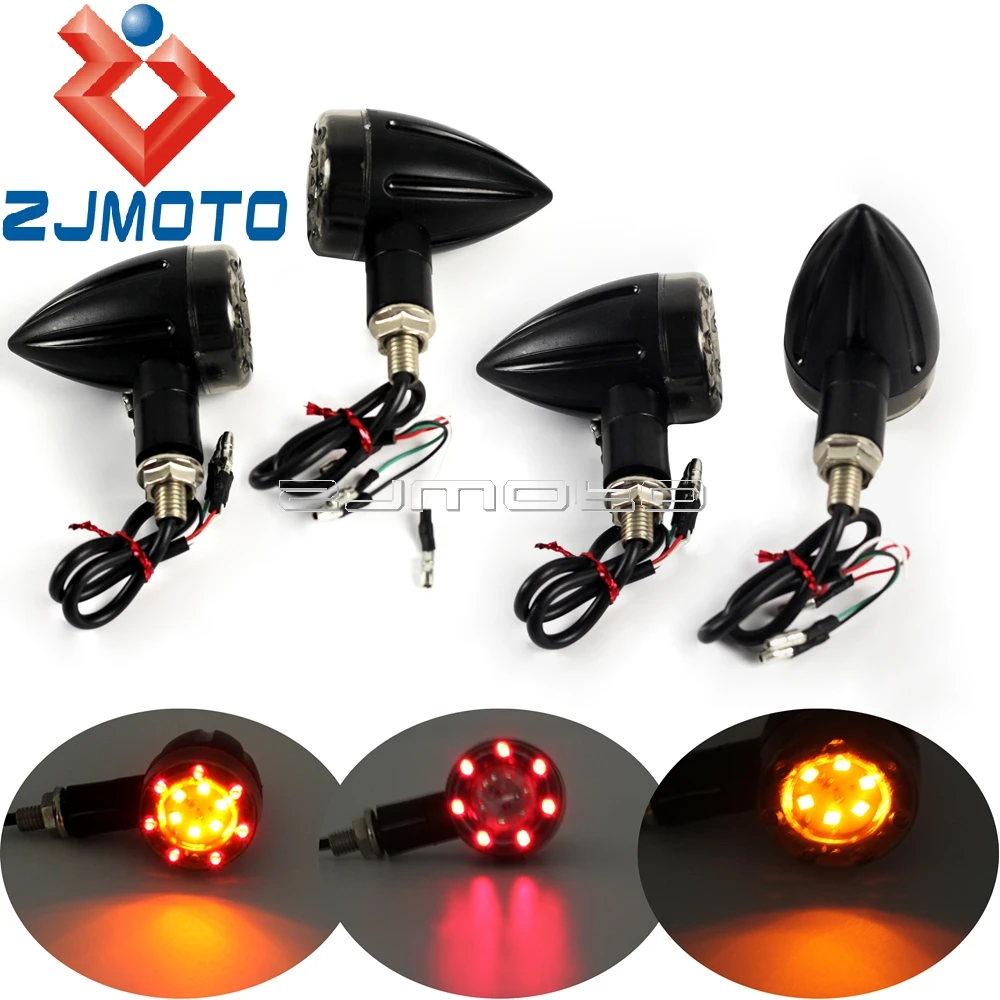 

Universal Motorcycle LED Turn Signals Blinkers Rear Running Flashers Indicator Light For Harley Honda Yamaha Suzuki Kawasaki