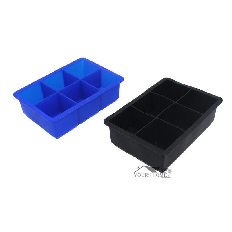 Ice Mold Silicone Ice Cube Tray Mould Shape Ball 6-Square Soft Silicone Ice Cube Tray Ice Maker Jelly Pudding Mould Barware