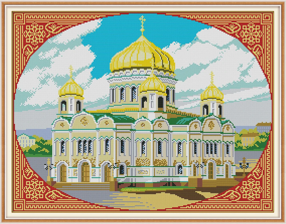 

Собор Христа Сапигура, набор для вышивки крестом, Аида 14 карат, 11 карат, принт, холст, вышивка крестиком, рукоделие, вышивка, сделай сам