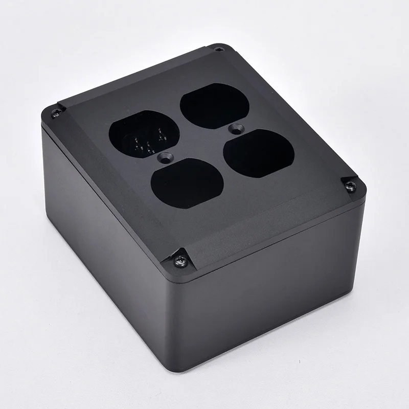 BZ1311 Power Socket Aluminum Chassis American Standard Socket Box Power Strip Case Black New