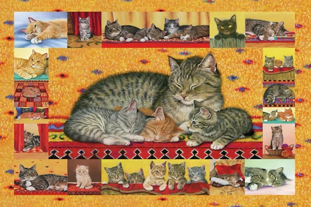 Cat love puzzle 520 pieces of wood of adult heart disease mental funeral spree pollution erhu eggs