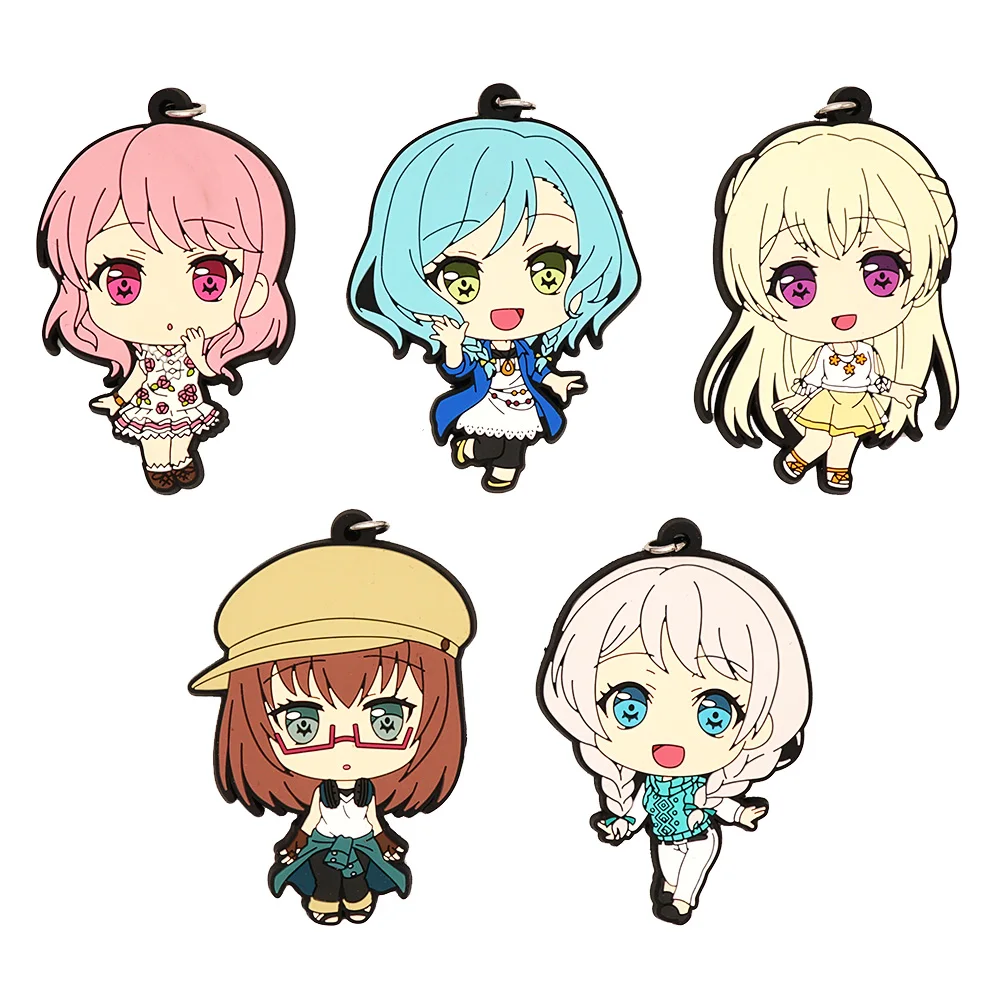 Bang Dream! Pastel*Palettes Anime Game Maruyama Aya Hikawa Hina Shirasagi Chisato Yamato Maya Wakamiya Eve Rubber Strap Keychain