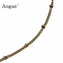 2.7mm Iron Metal Bronze Necklace Chains Twisted Link Extension Chain Tails Charm With LobsterClasp  DIY Jewelry Accessories