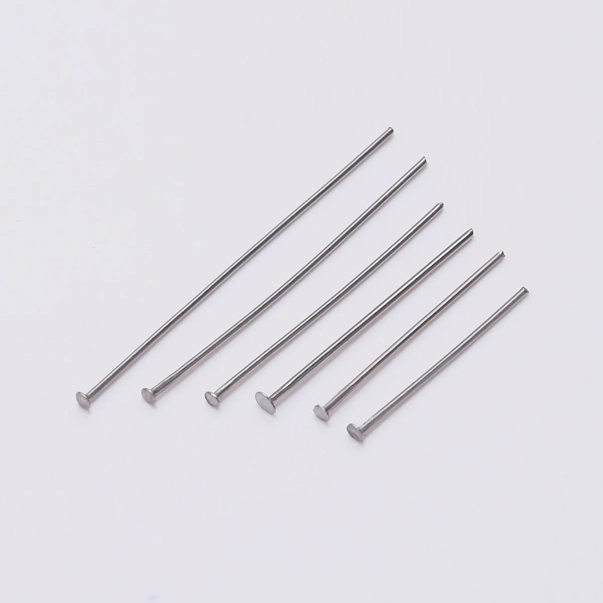 10 개/몫 100 스테인레스 스틸 금속 플랫 헤드 핀 보석 만들기 재료 Diy 보석 핀 직경 0.6mm