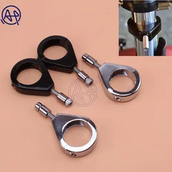 2pcs Aluminum Motorcycle Turn Signal Mount Bracket 39mm Fork Tubes Relocation Clamp Chrome/Black For Harley