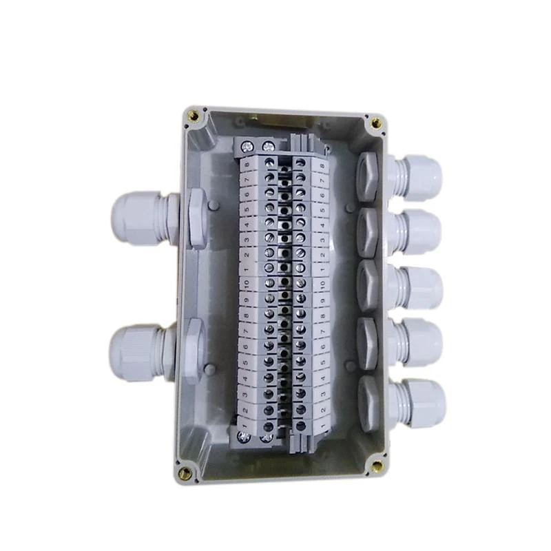 

IP65 Waterproof Cable Wiring Junction Box 2 In 5 Out 160*90*60mm with UK2.5B Din Rail Terminal Blocks