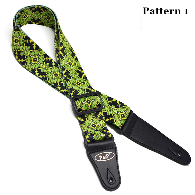 Nylon Ethnic Style Series Guitar Strap, Adjustable Guitar Belt, Electric, Acoustic, Folk, Parts and Accessories