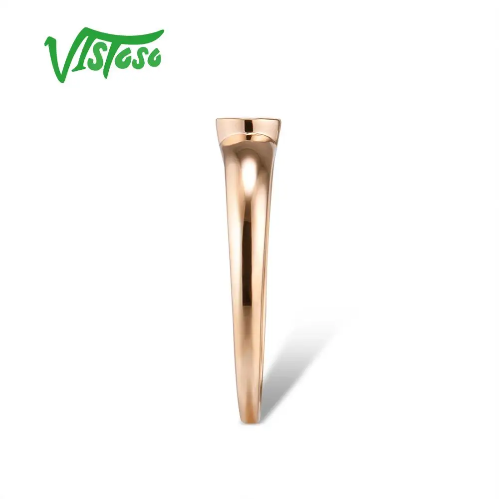 VISTOSO Pure 14K 585 Two-Tone Gold Sparkling Illusion-Set Miracle Plate Diamond Ring For Women Anniversary Trendy Fine Jewelry