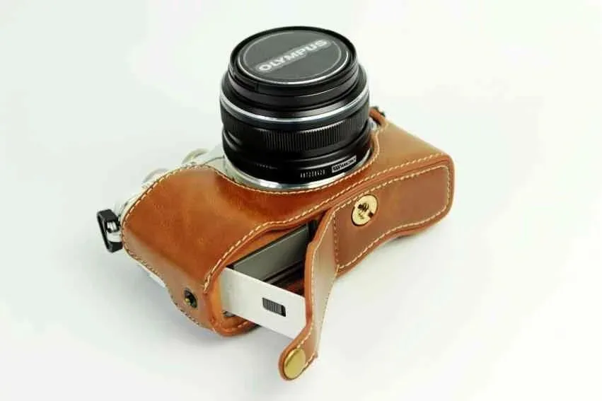 Camera Bag PU Leather Half Body Case For Olympus EPL7 EPL8 EPL9
