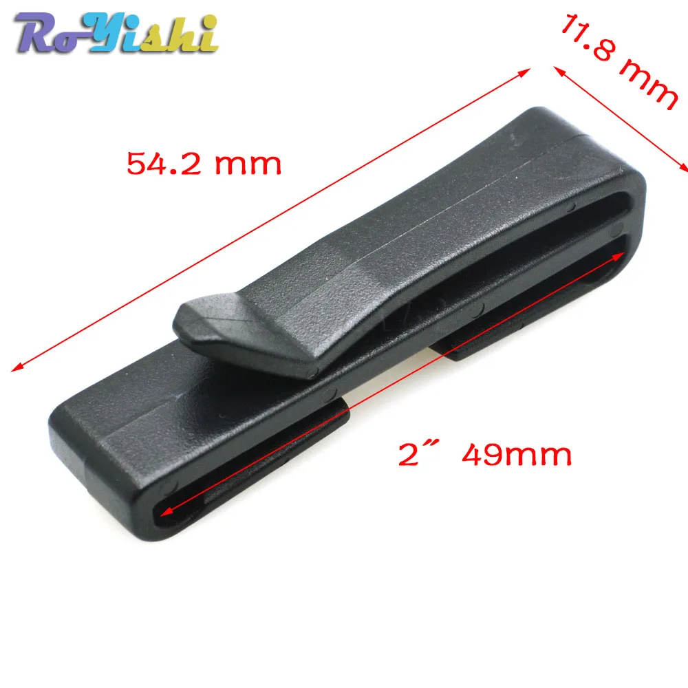 10 pz/pacco cursore per Clip con fibbia a scorrimento rapido nero per Molle zaino tattico cinghia di regolazione fettuccia 20/25/32/38/49mm