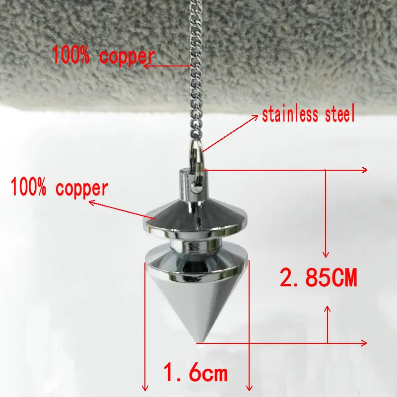 Ya.x Metal Divination Pendulum for Biolocation Fortune Telling Gyro Pendule Spirituel Reiki Charms Cone Brass Pendant Chakra