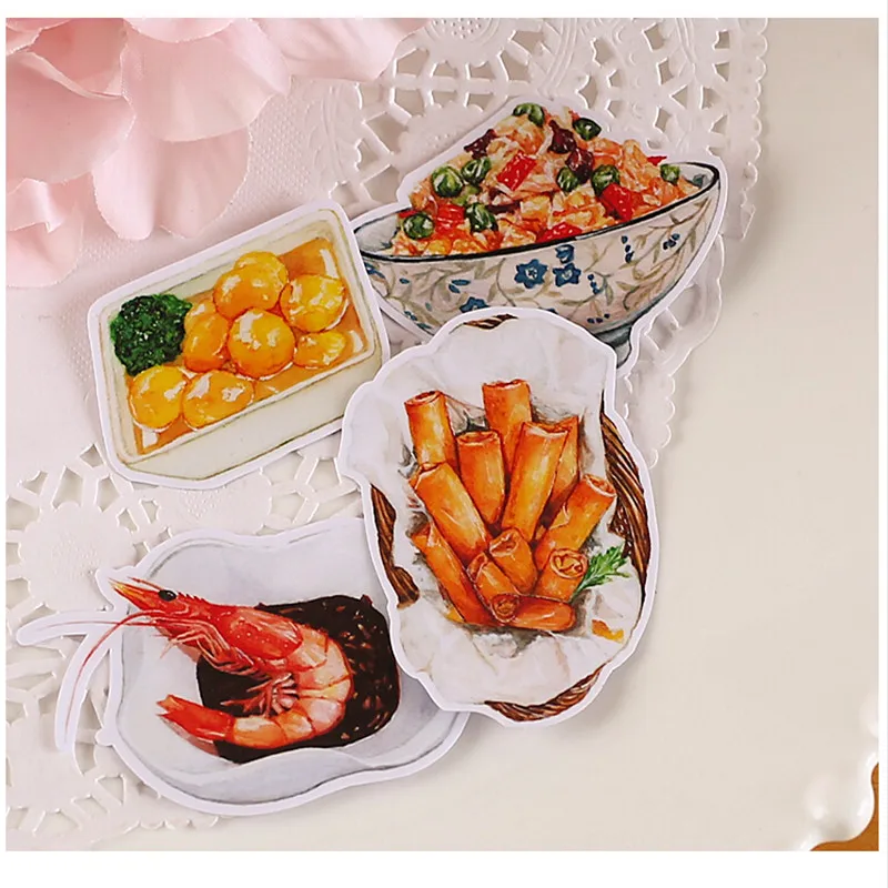 20pcs Creative Cute Self-made Chinese Snacks/food Scrapbooking Stickers /Decorative Sticker /DIY Craft Photo Albums Kawaii