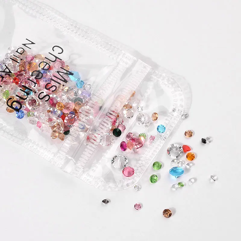 

Colorful Mix Color Size Hotfix Rhinestone Glass Resin AB Crystal DIY 3D Nail Art Tips Decorations Manicure tools