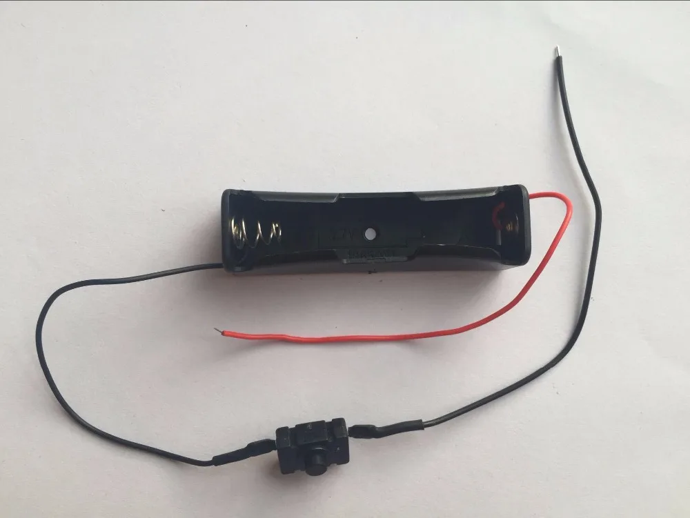 Caixa de bateria com placa protetora, 5 peças 1*18650 3.7v caixa de armazenamento de bateria liga/desliga interruptor fio de chumbo para 3.7v 1x18650 bateria