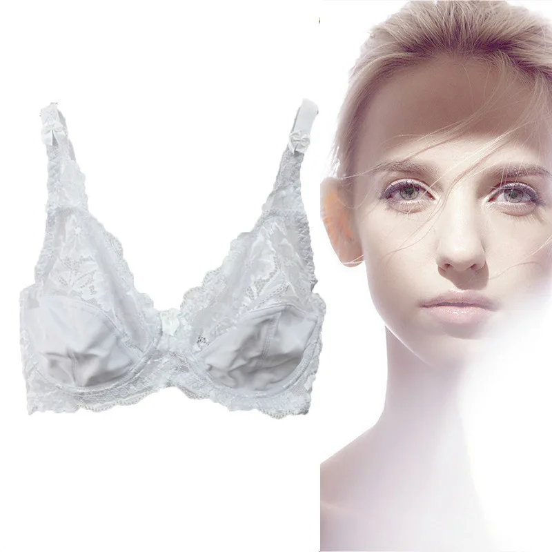 Sutiã grande busto peito 34-46 c d e cup branco sutiãs lingerie superior bh b21 roupa interior sexy do laço das senhoras