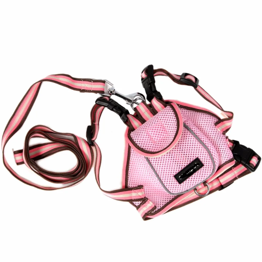 Fashion Sports Pet Dog Backpack Luxury Mesh Pink Coffee Puppies Small Animals School Bag With Leash Set For Chihuahua Yorkshire